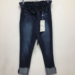 1822 Denim Womens Heritage Crop Skinny Jeans Blue Stretch Front Tie 30‎ New
